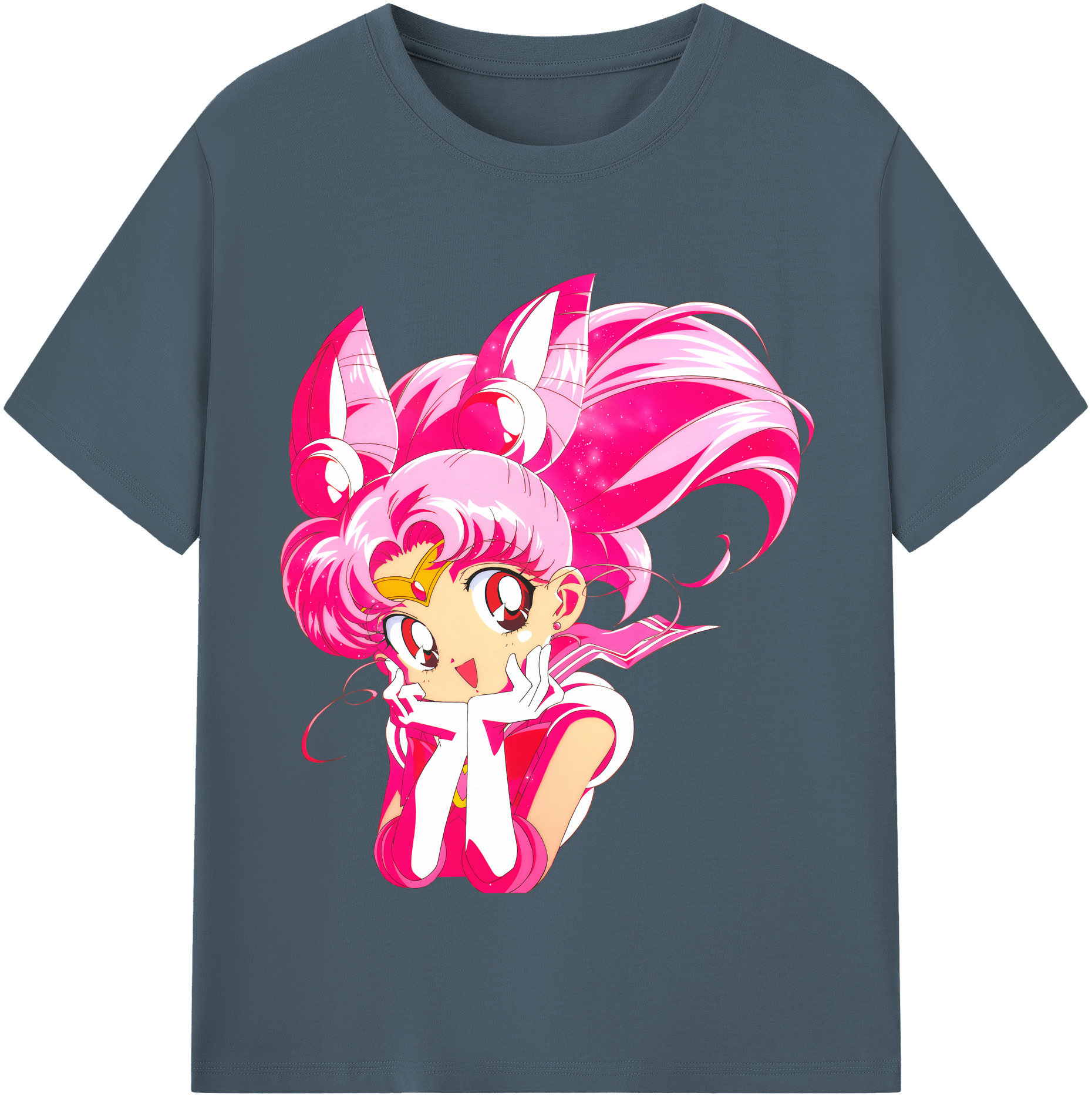（画像用） 美少女戦士セーラームーン ちびうさ Sailor Moon Chibiusa Tsukino Usagi Small Lady Serenity 綿100％半袖Tシャツ（フロントプリント）